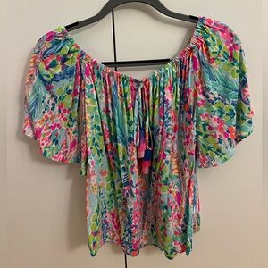 Lilly Pulitzer off the shoulder Catch The Wave top